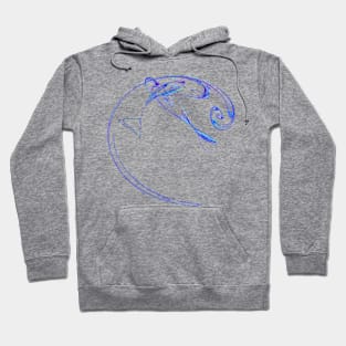 Fractal - Three Blue Fish Hoodie